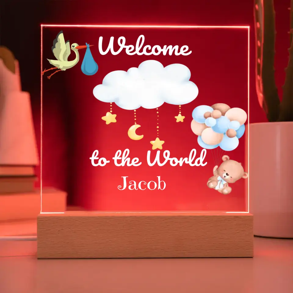 Welcome To The World Baby Table Lamp
