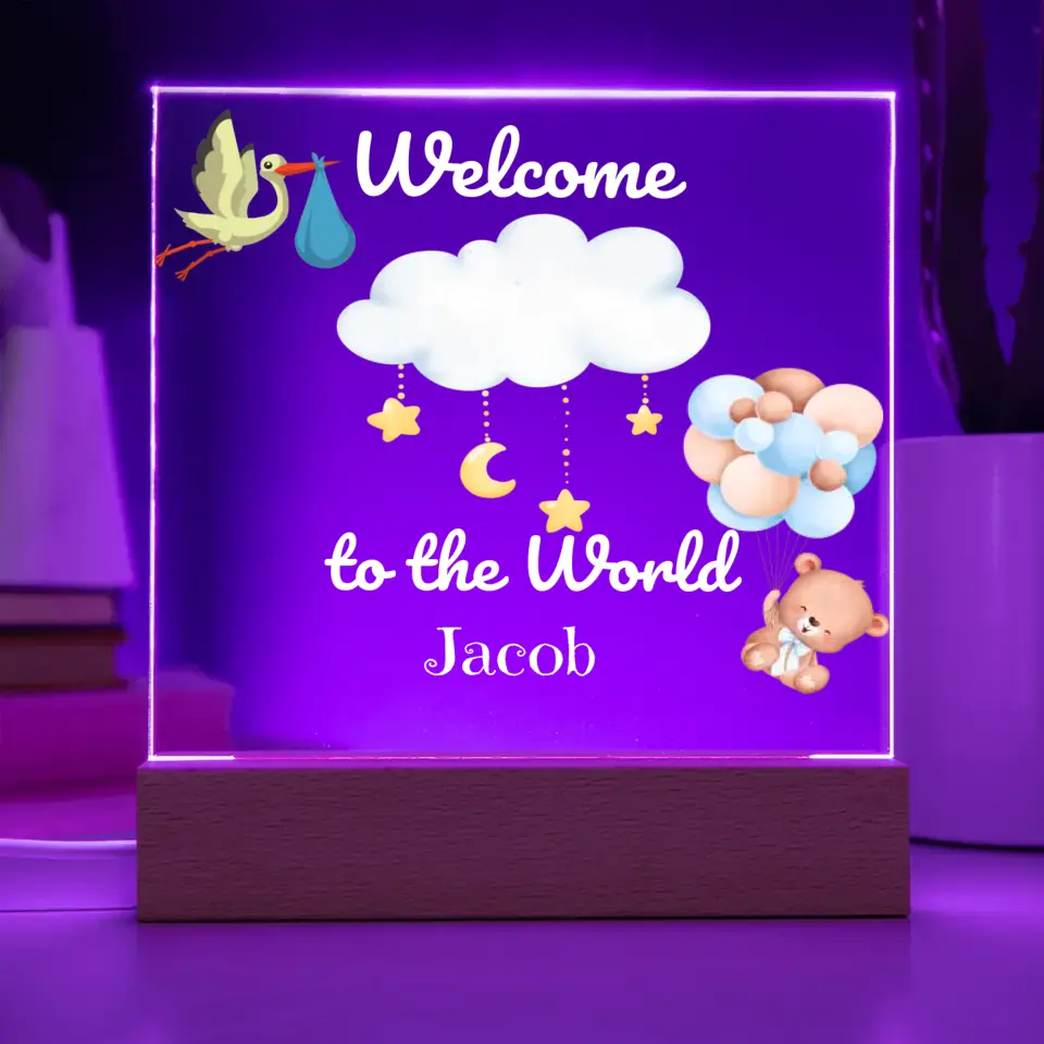 Welcome To The World Baby Table Lamp