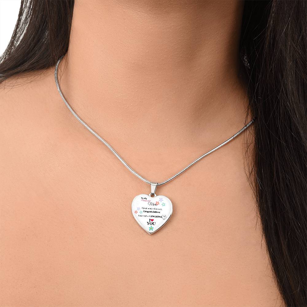To My Wonderful Mom Heart Necklace