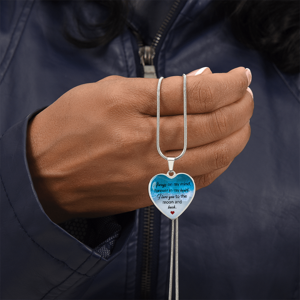 To The Moon And Back Heart Necklace