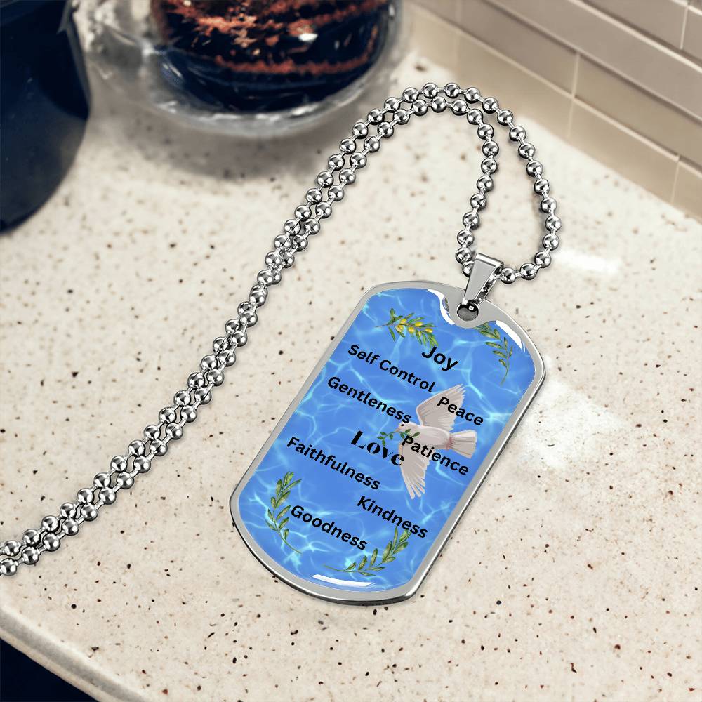 Nine Fruits of the Holy Spirit Male Necklace