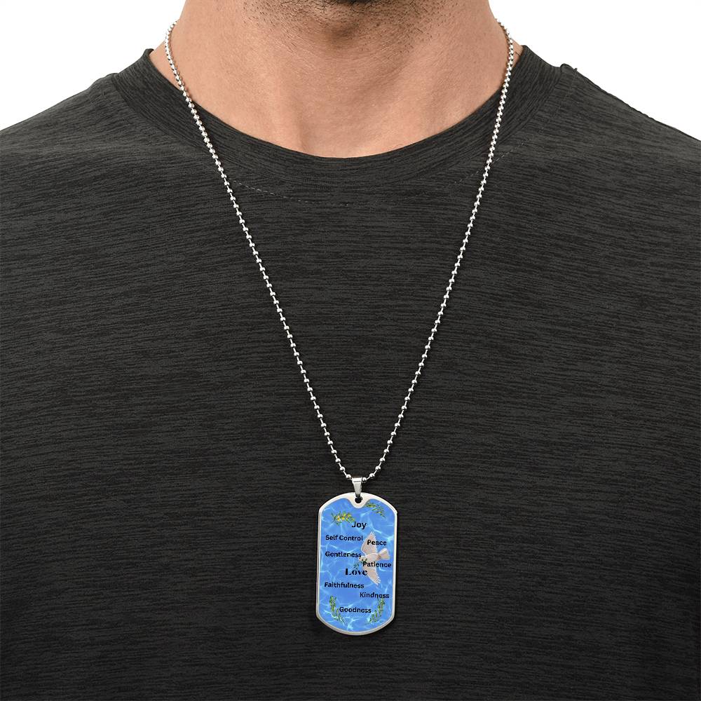 Nine Fruits of the Holy Spirit Male Necklace