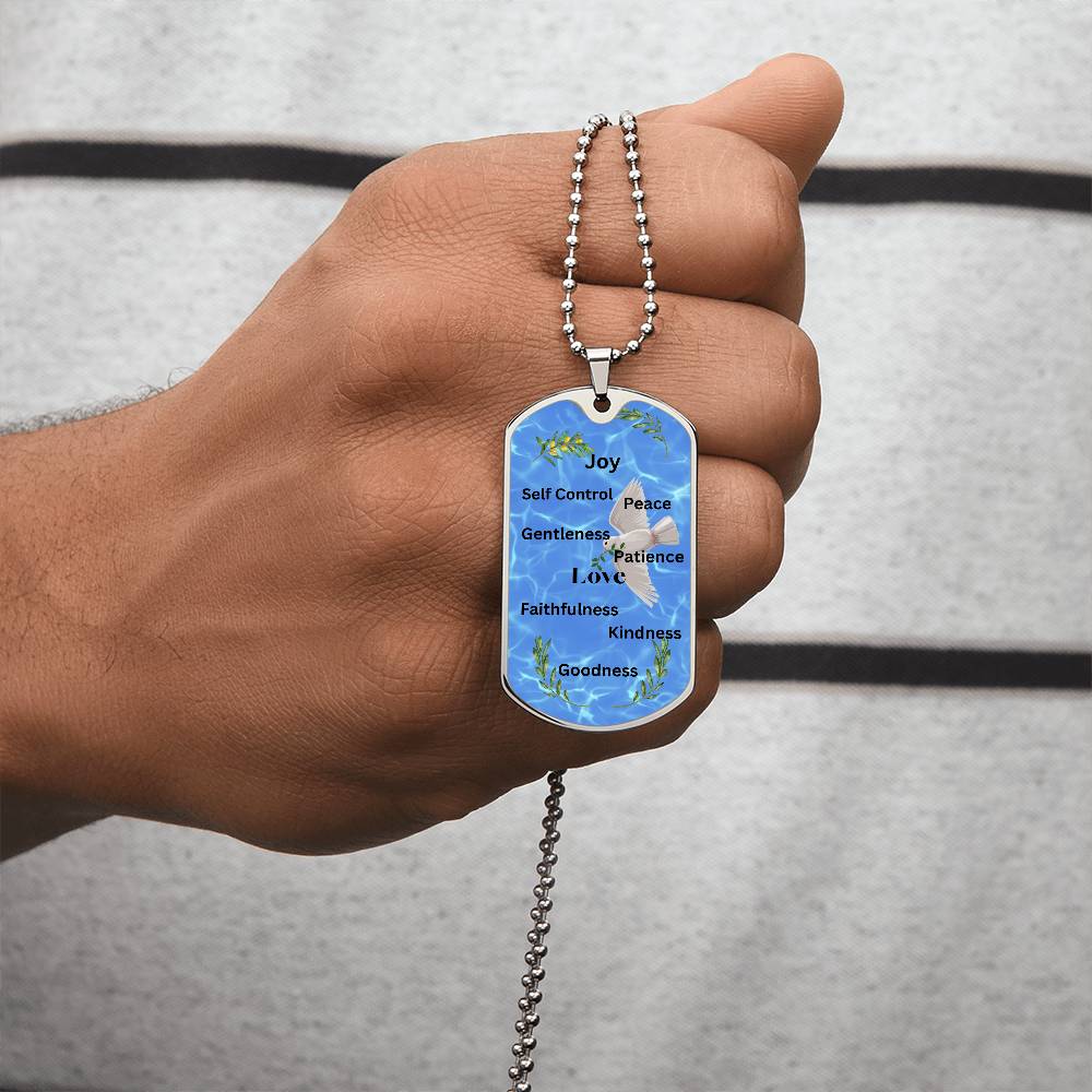 Nine Fruits of the Holy Spirit Male Necklace
