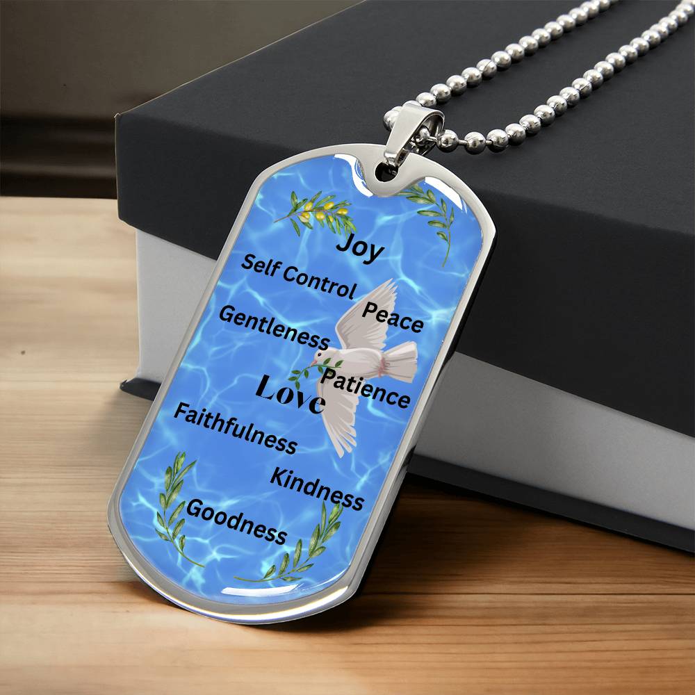 Nine Fruits of the Holy Spirit Male Necklace
