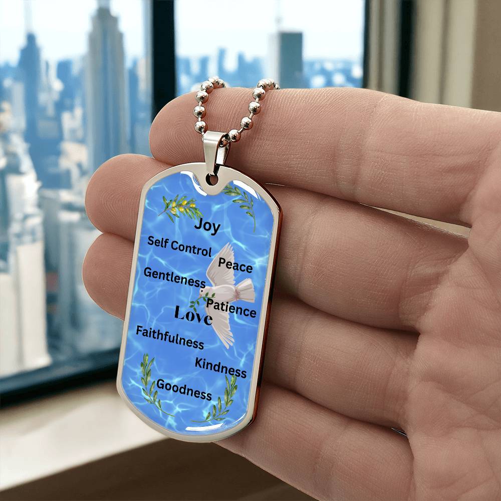 Nine Fruits of the Holy Spirit Male Necklace