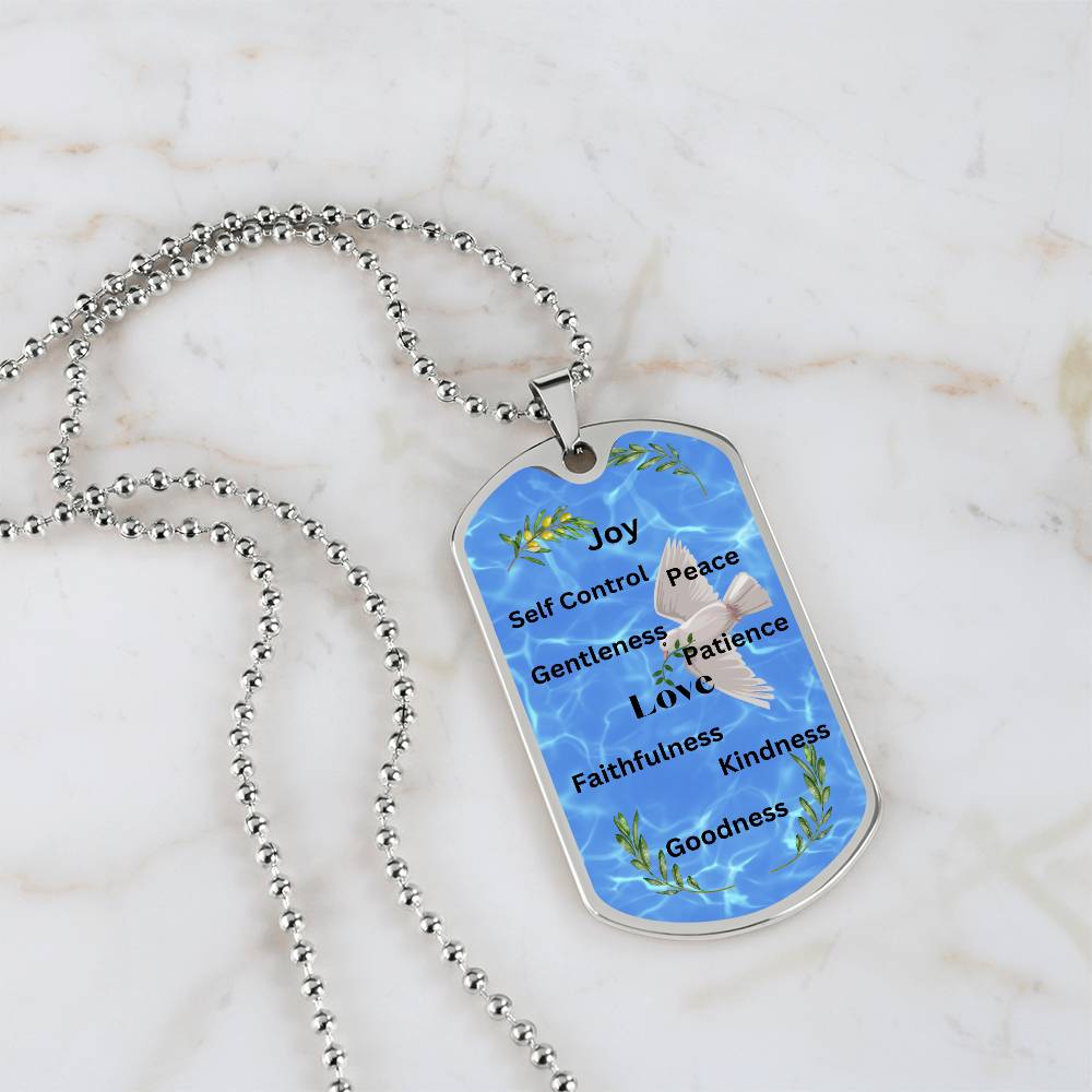 Nine Fruits of the Holy Spirit Male Necklace