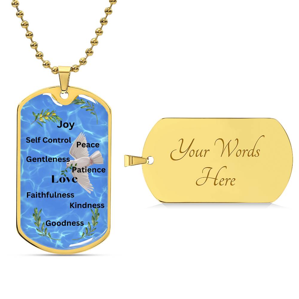 Nine Fruits of the Holy Spirit Male Necklace