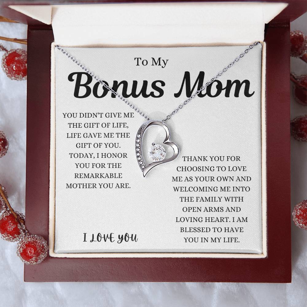 To My Bonus Mom Forever Love Necklace