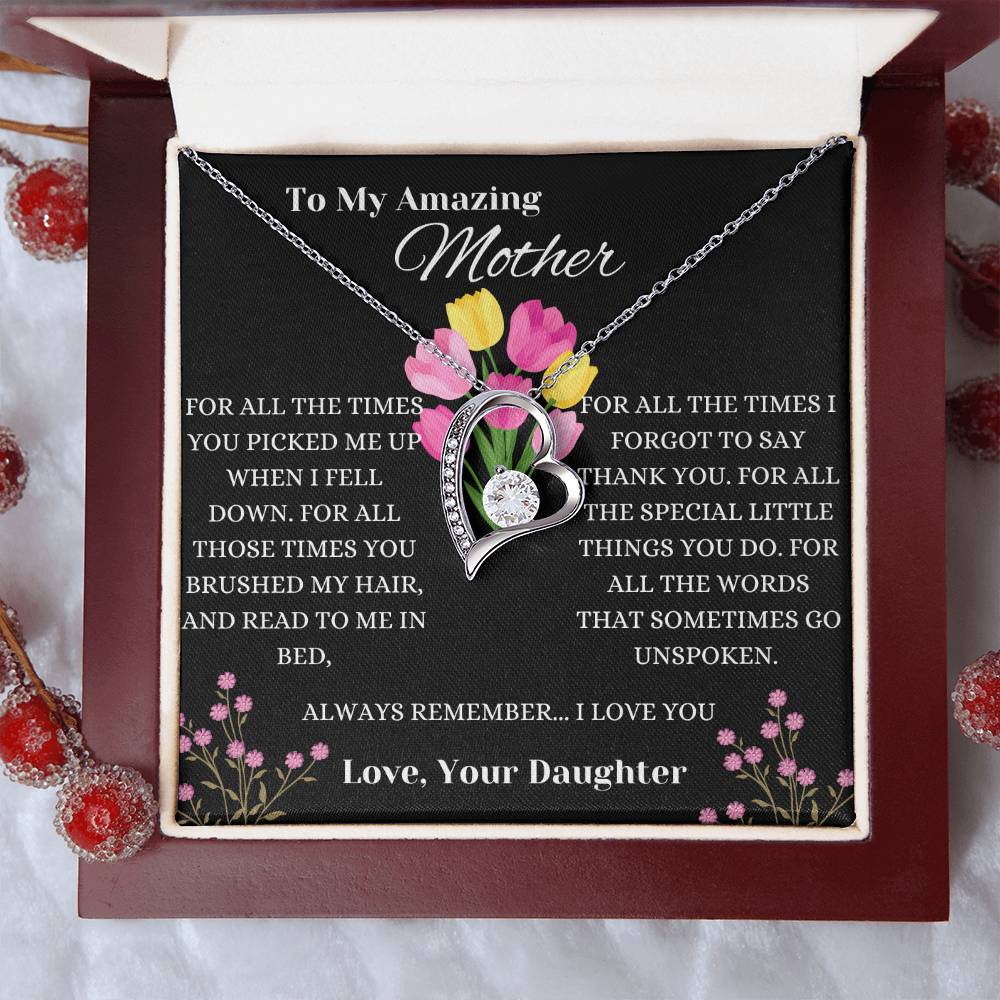 To My Amazing Mother Everlasting Love Forever Love Necklace