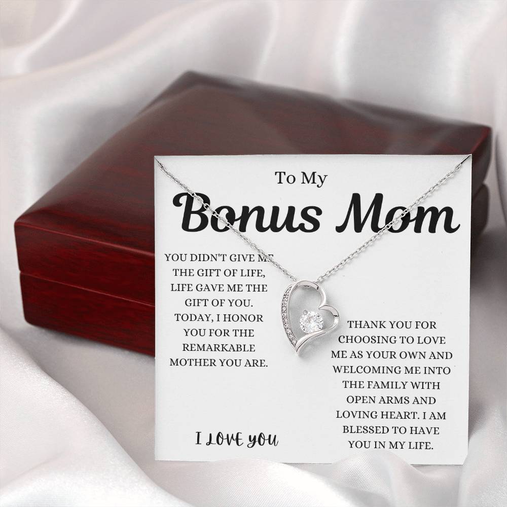 To My Bonus Mom Forever Love Necklace