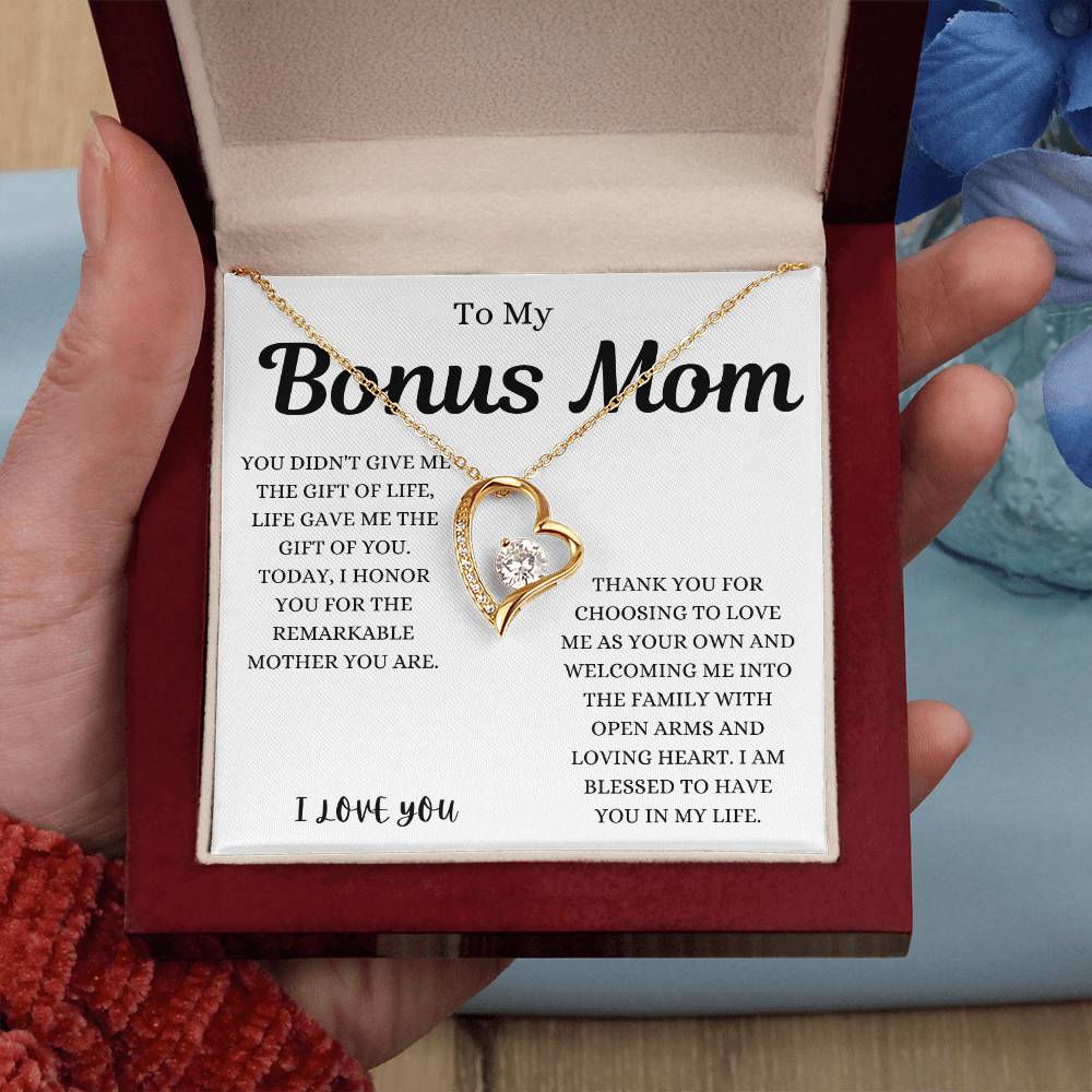 To My Bonus Mom Forever Love Necklace