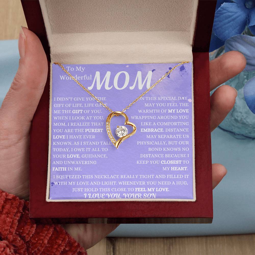 Our Bond Knows No Distance Mom Forever Love Necklace