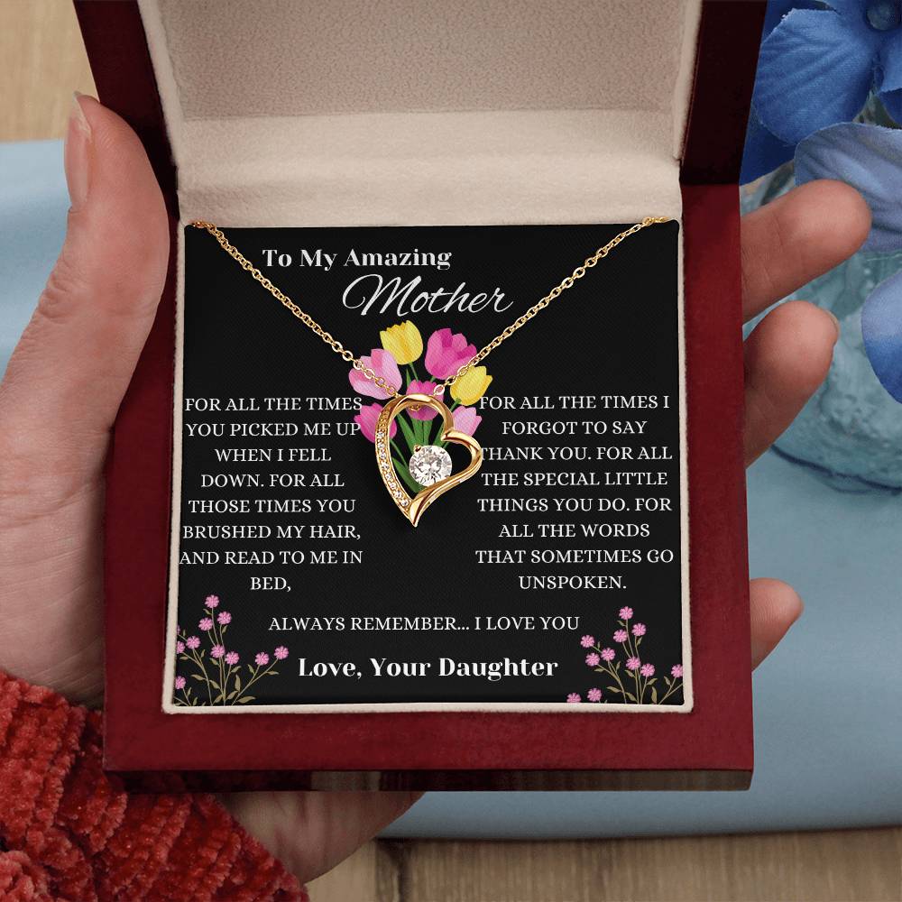To My Amazing Mother Everlasting Love Forever Love Necklace