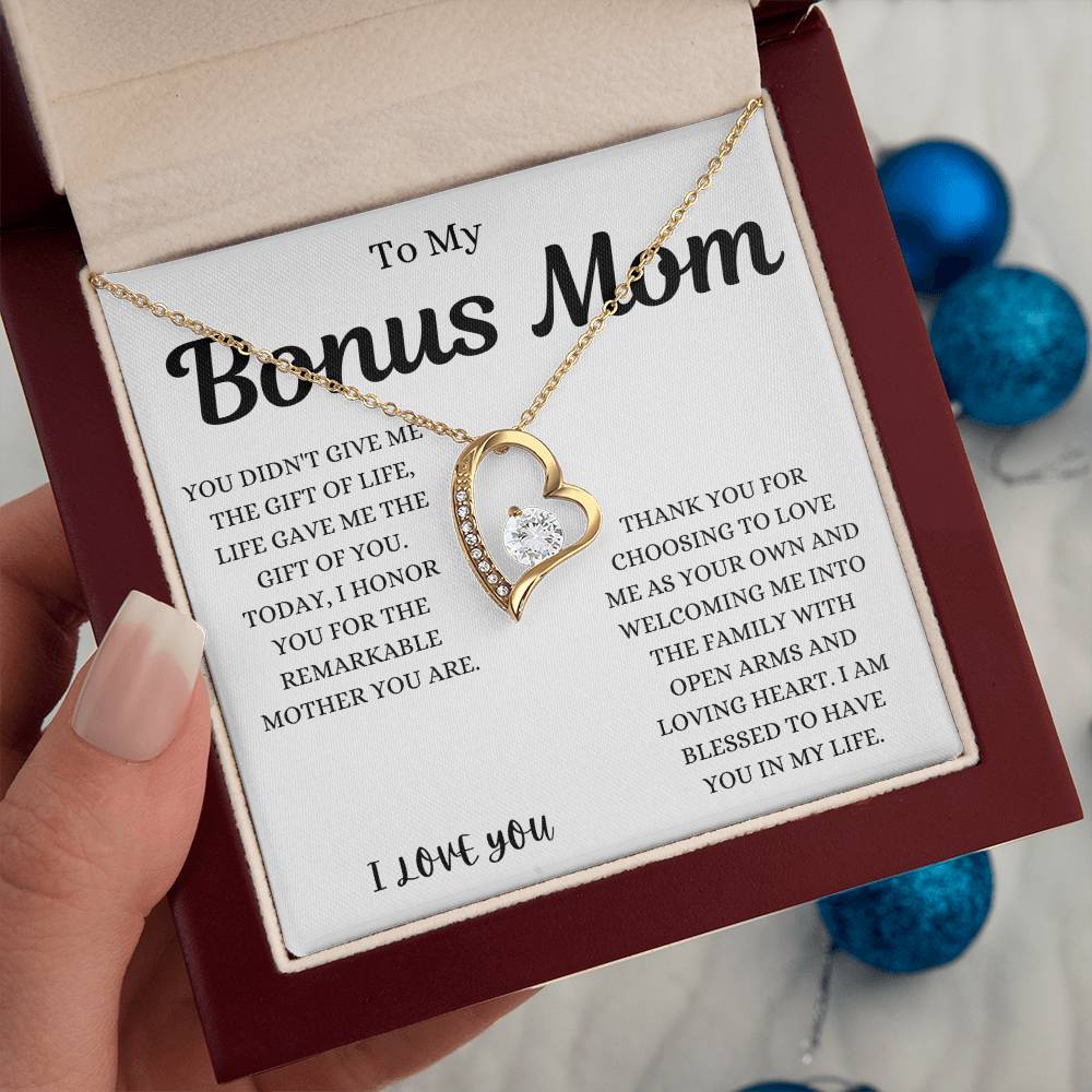 To My Bonus Mom Forever Love Necklace