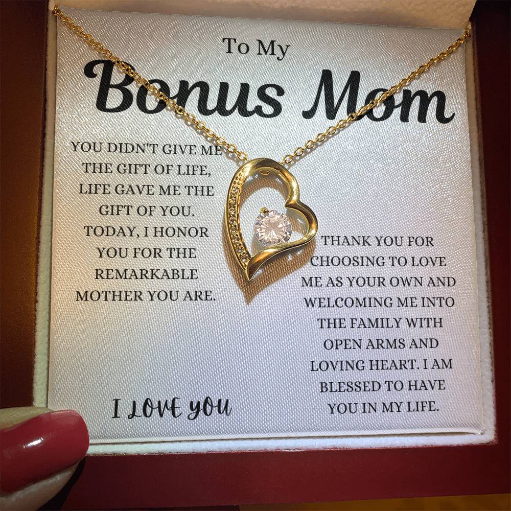To My Bonus Mom Forever Love Necklace