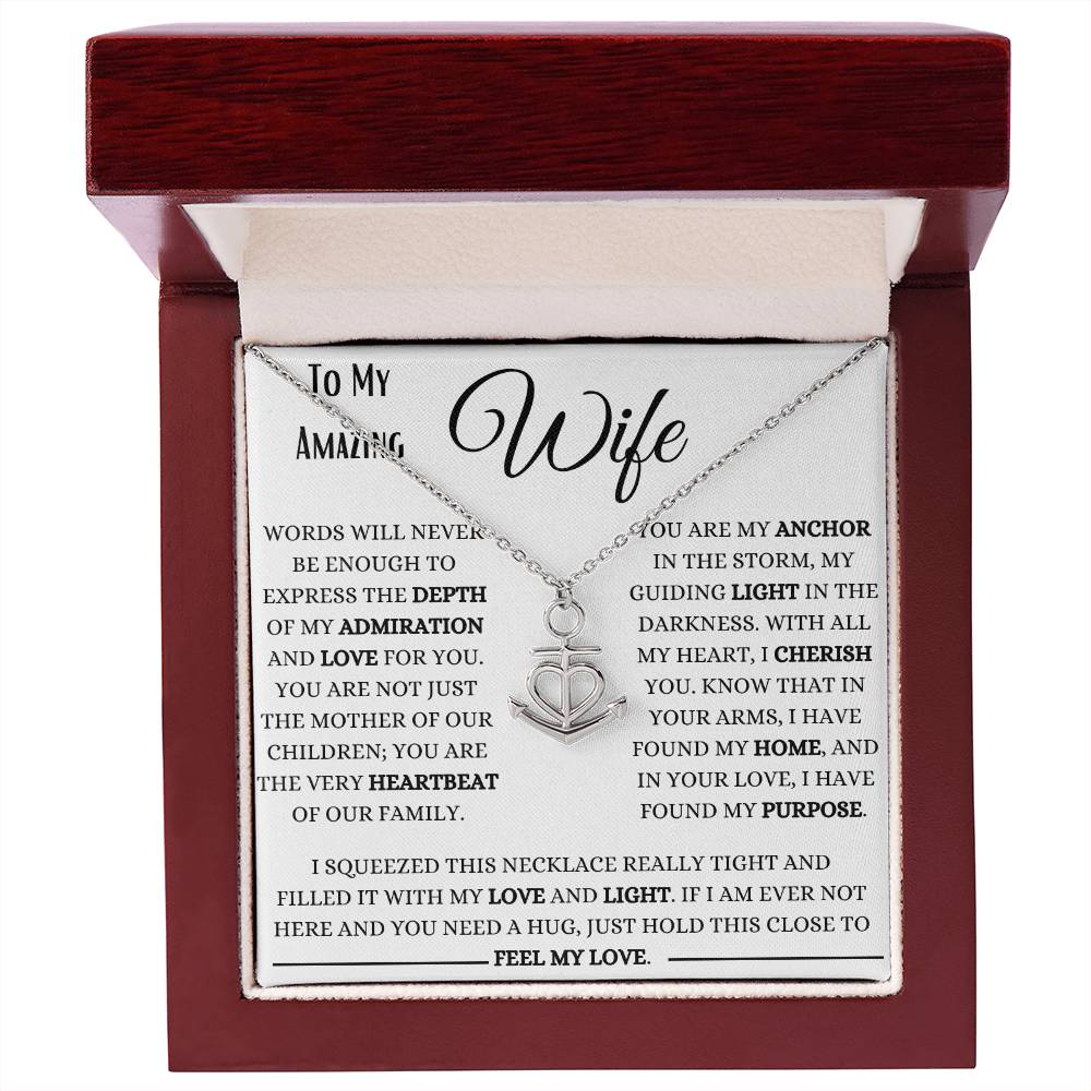 My Wife My Anchor In A Storm Anchor Pendant Necklace