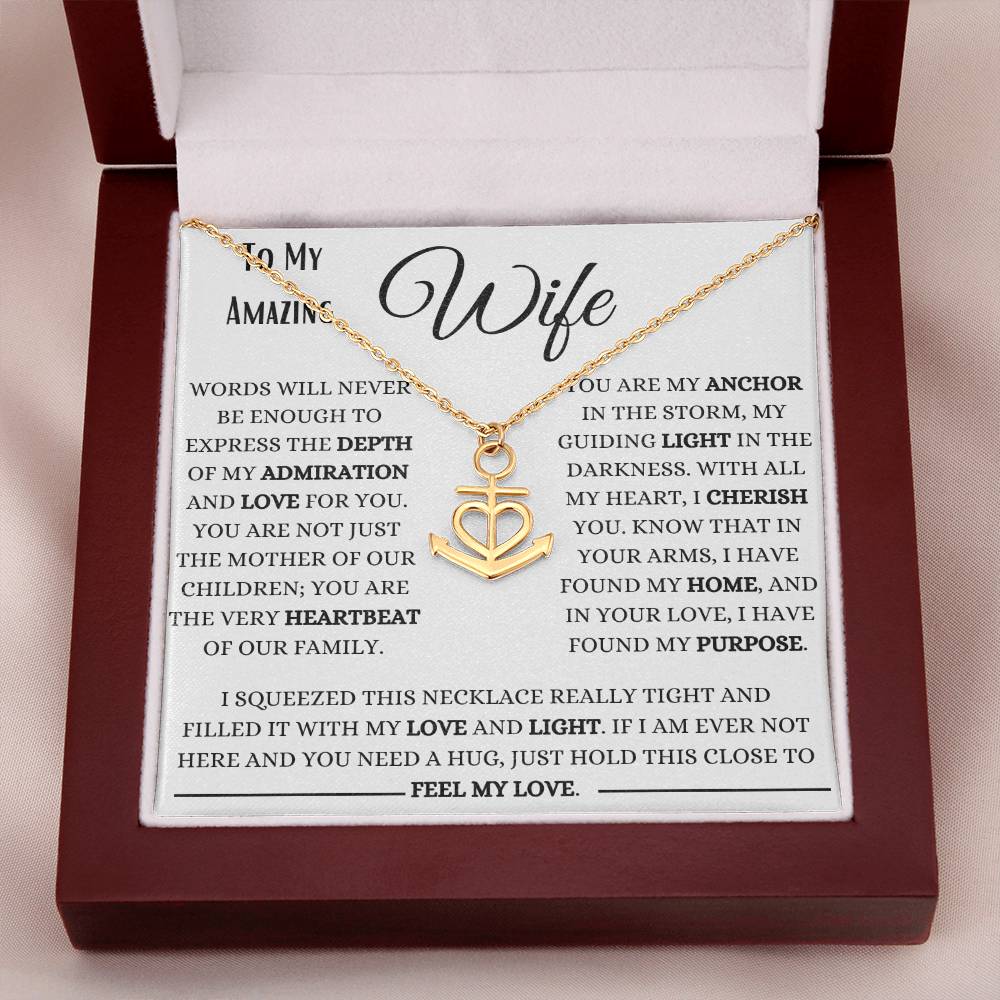 My Wife My Anchor In A Storm Anchor Pendant Necklace
