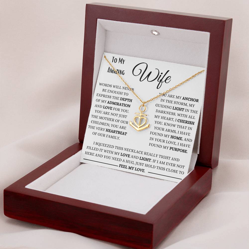 My Wife My Anchor In A Storm Anchor Pendant Necklace