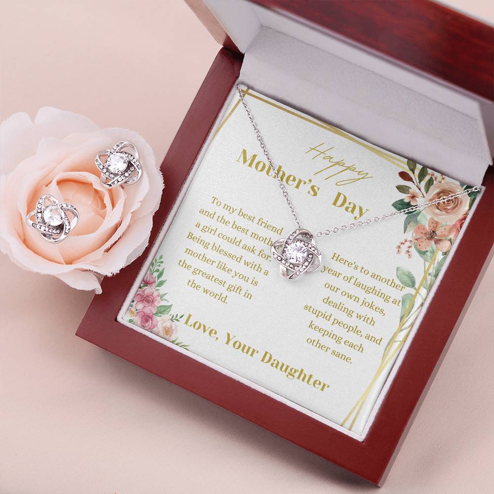 To Another Year Of Laughter Mother's Day Necklace + Earings