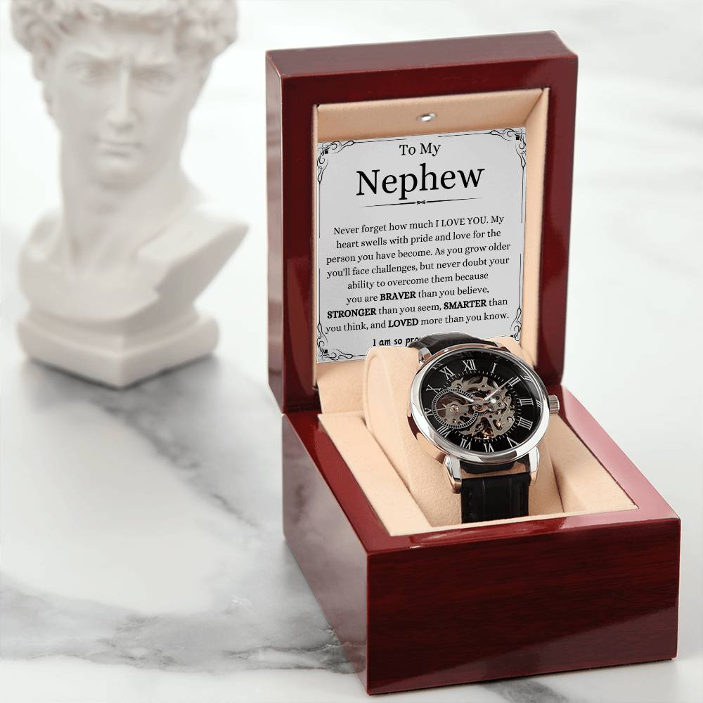 To My Nephew I Am Proud Of You Men's Watch