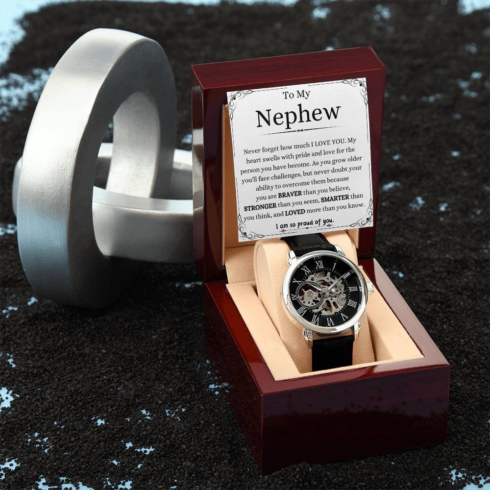 To My Nephew I Am Proud Of You Men's Watch
