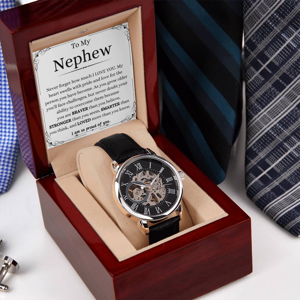 To My Nephew I Am Proud Of You Men's Watch
