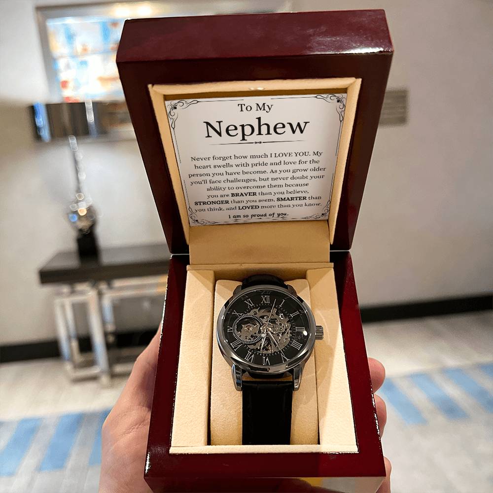 To My Nephew I Am Proud Of You Men's Watch