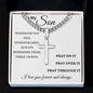 Pray Always Son Personalized Steel Cross Necklace