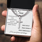 Pray Always Son Personalized Steel Cross Necklace