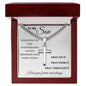 Pray Always Son Personalized Steel Cross Necklace