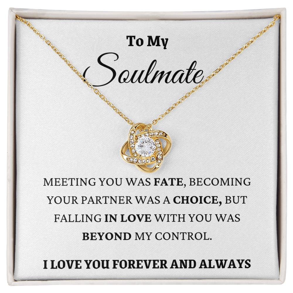 Falling In Love With You Was Beyond My Control Saulmate Love Knot Necklace