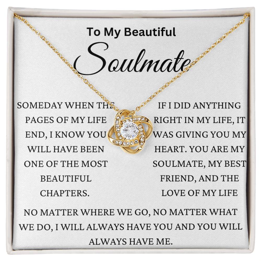 You Are My Most Beautiful Chapter Soulmate Love Knot Necklace