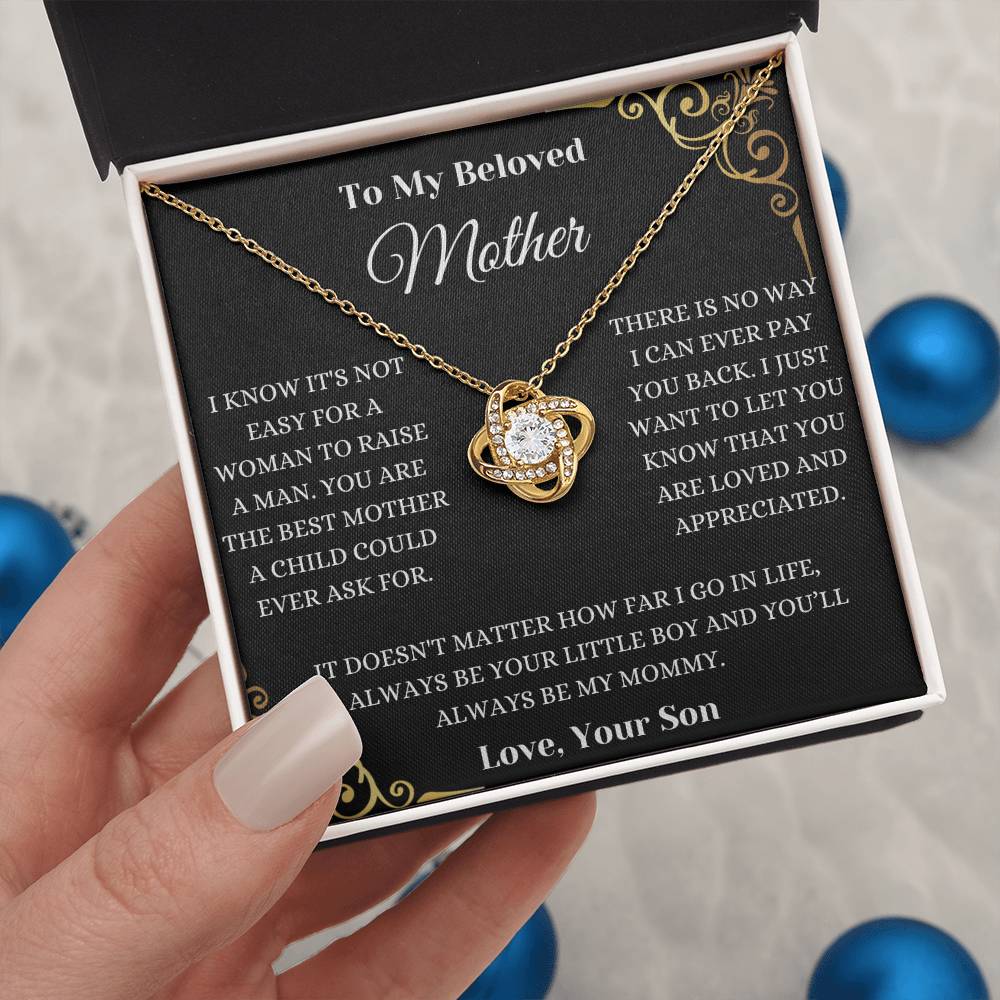 I Will Always Be Your Little Boy Love Knot Necklace