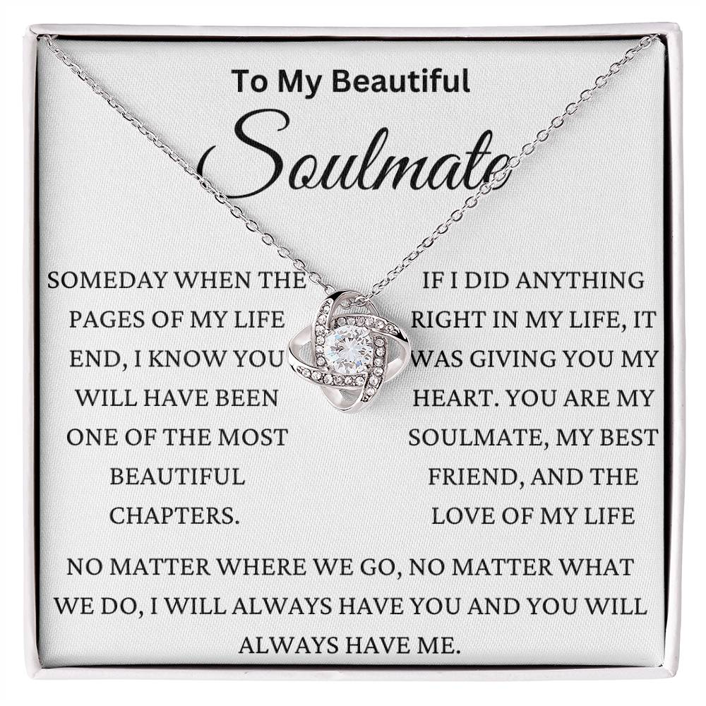 You Are My Most Beautiful Chapter Soulmate Love Knot Necklace