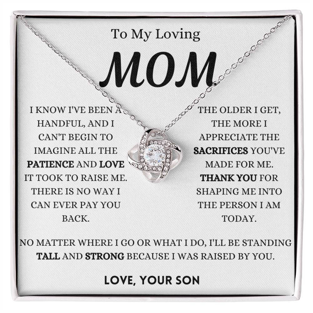 Mom I Can Never Pay You Back Love Knot Necklace
