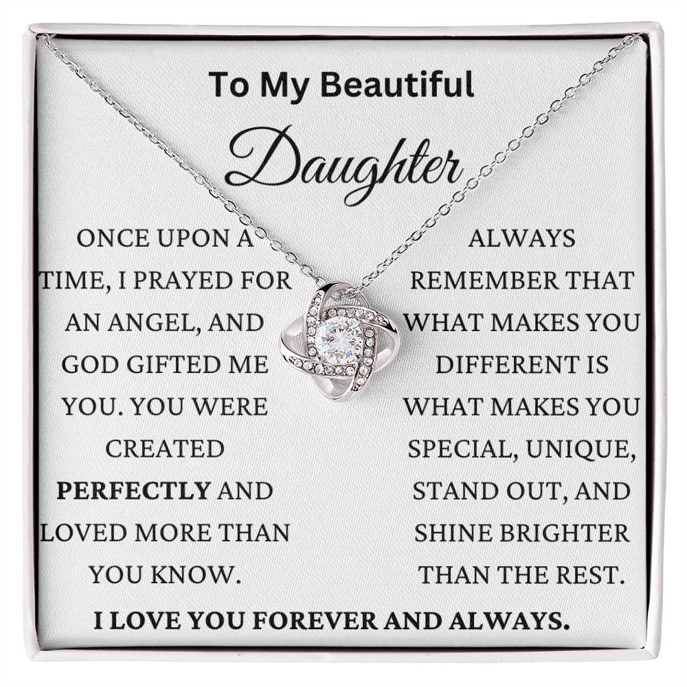 You Are My Answered Prayer Love Knot Necklace