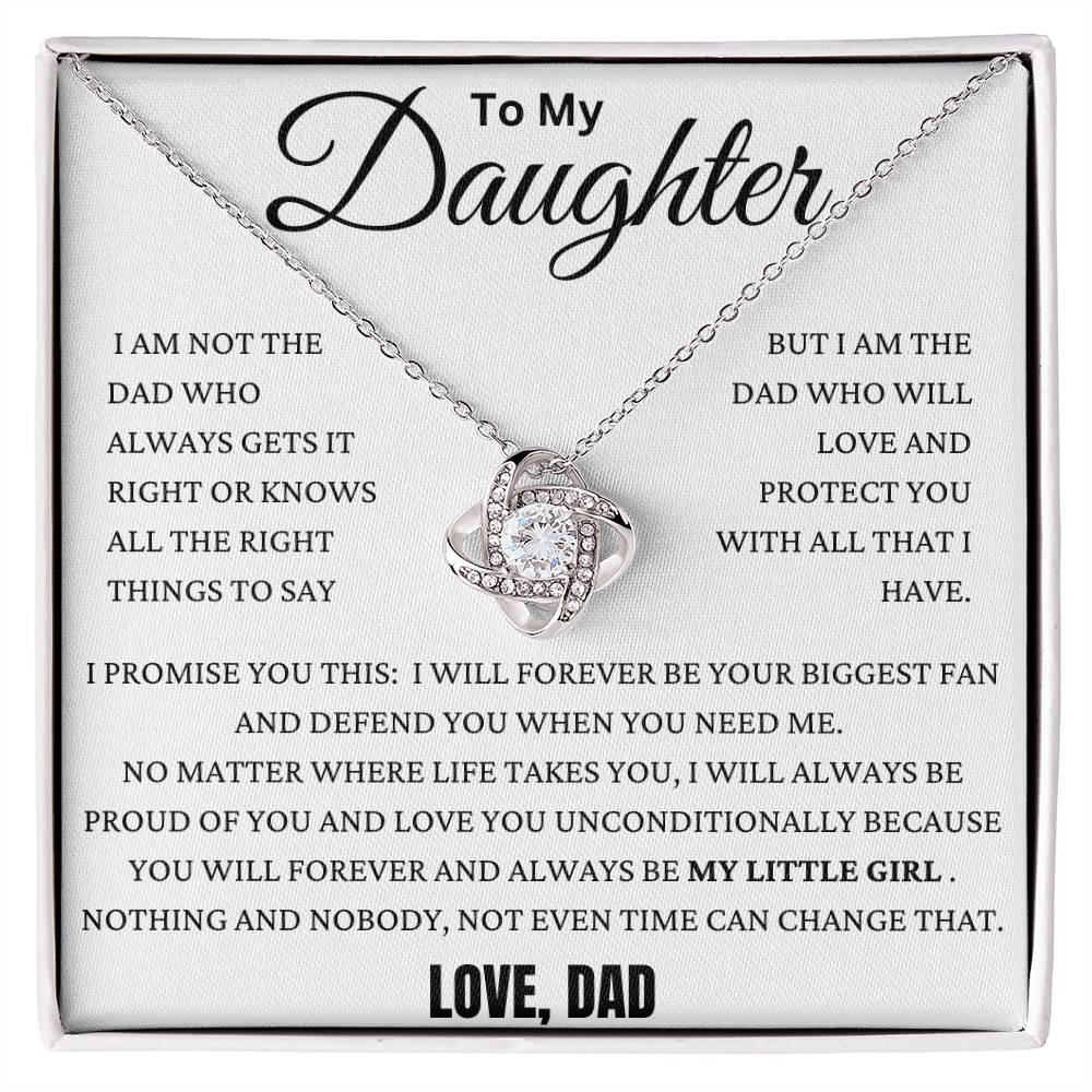 I Will Always Be Your Biggest Fan Daughter Love Knot Necklace
