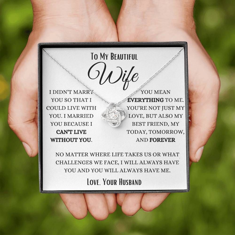To My Wife My Forever Home Love Knot Necklace