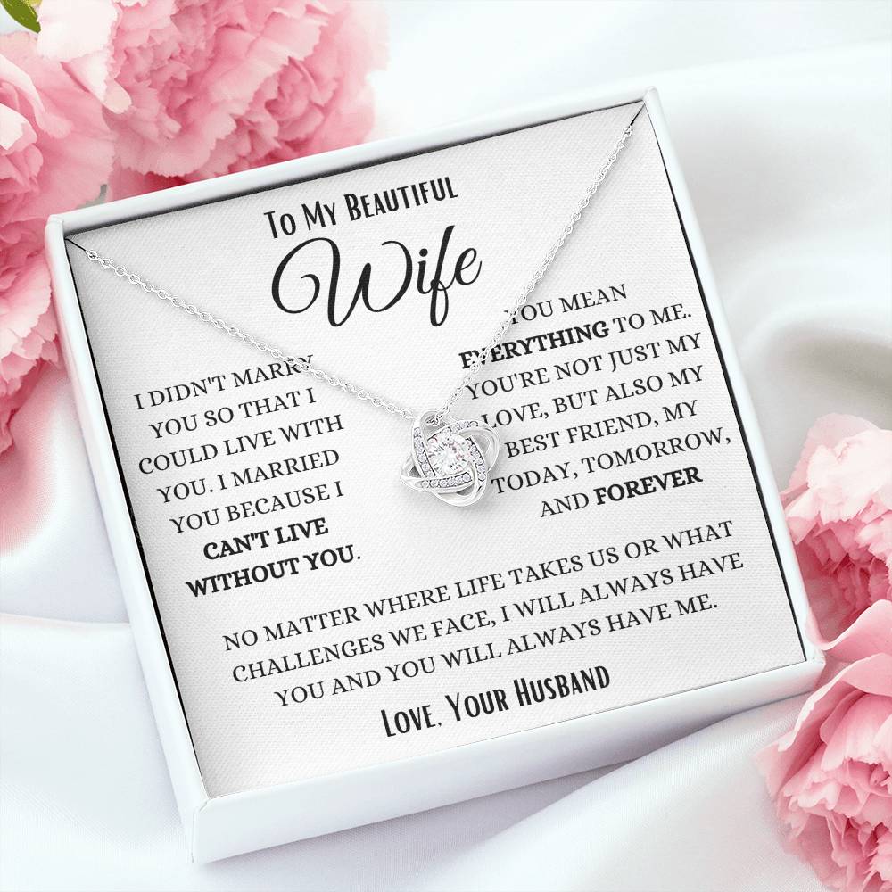 To My Wife My Forever Home Love Knot Necklace