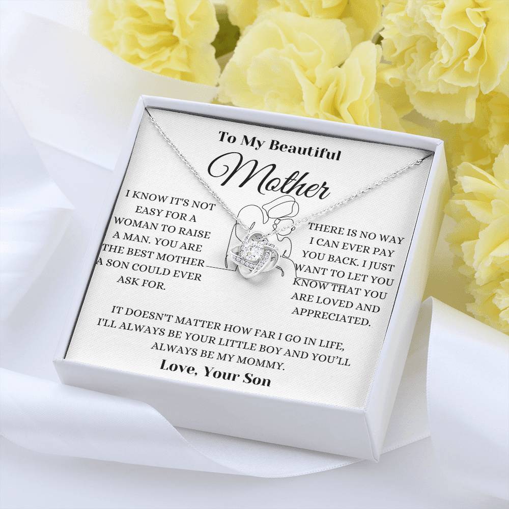 Mom You Are Loved And Appreciated Love Knot Necklace