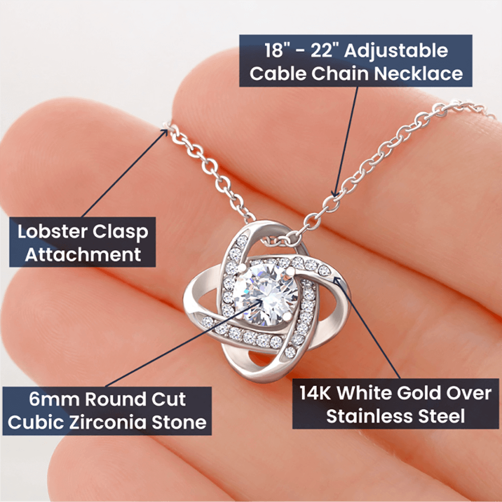 Mother's Day Love Knot Necklace (Yellow & White Gold Variants)