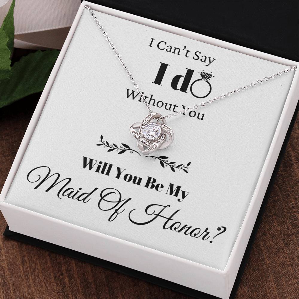Be My Maid Of Honor Love Knot Necklace