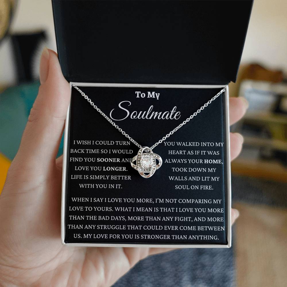 You Lit My Soul On Fire Love Knot Necklace