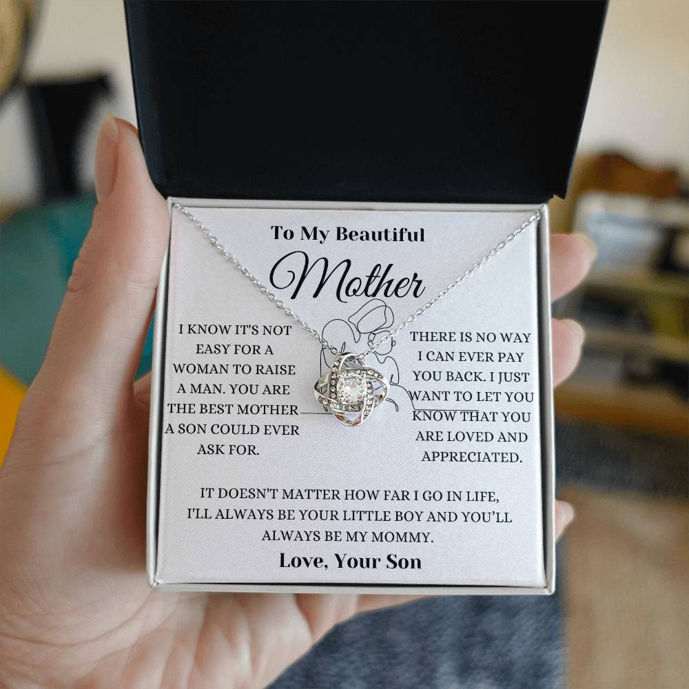 Mom You Are Loved And Appreciated Love Knot Necklace
