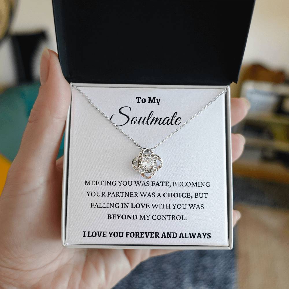 Falling In Love With You Was Beyond My Control Saulmate Love Knot Necklace