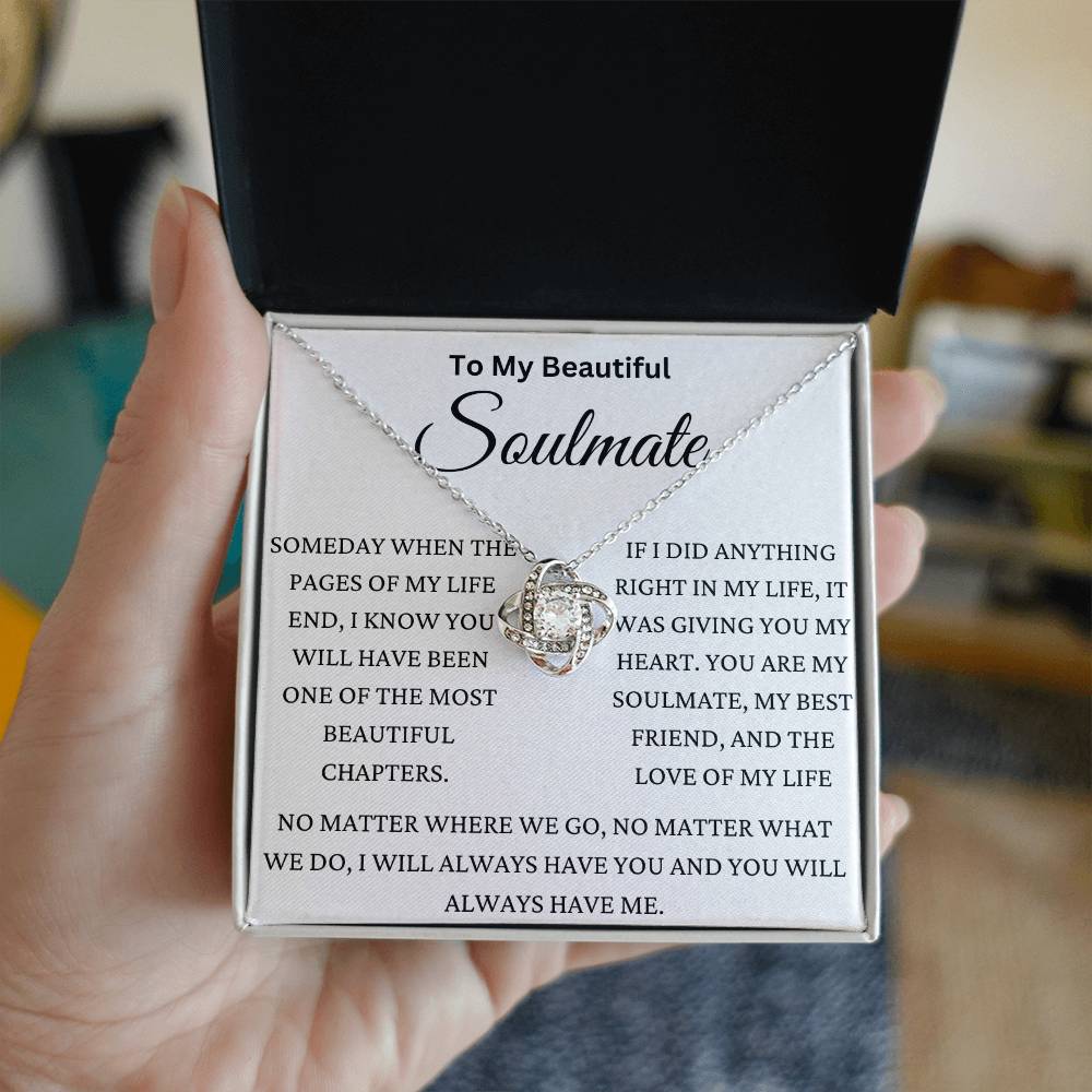 You Are My Most Beautiful Chapter Soulmate Love Knot Necklace