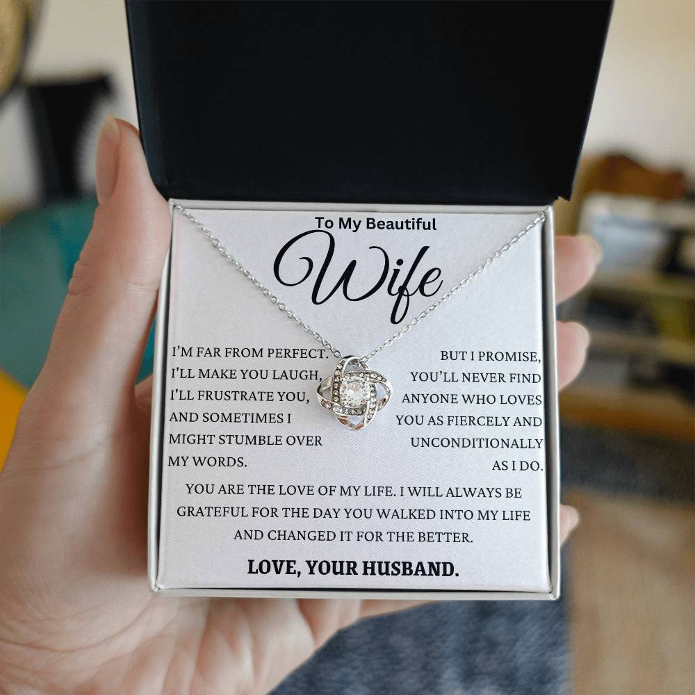 I Love You Fiercely My Wife Love Knot Necklace