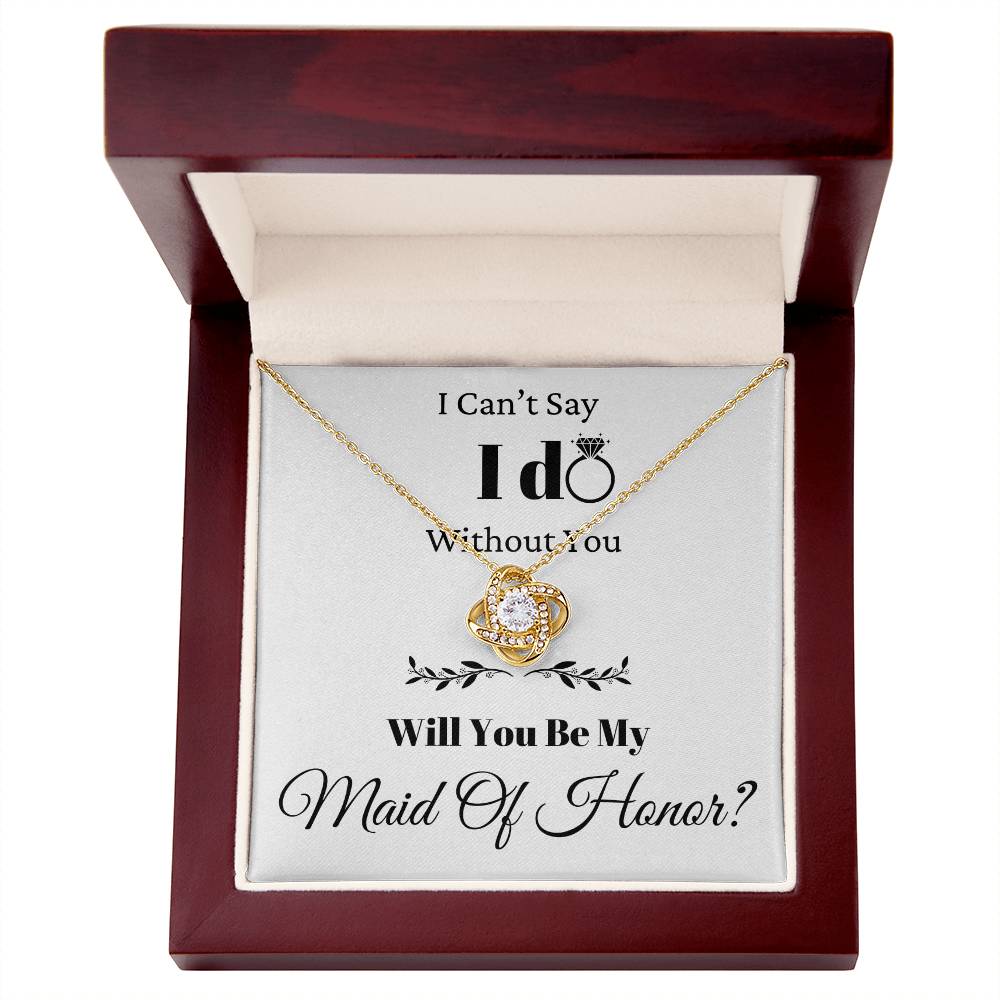 Be My Maid Of Honor Love Knot Necklace