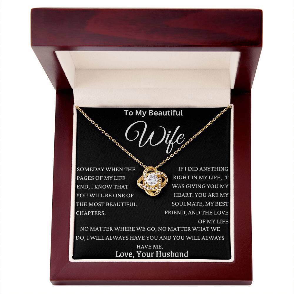 I Give My Wife My Heart Love Knot Necklace