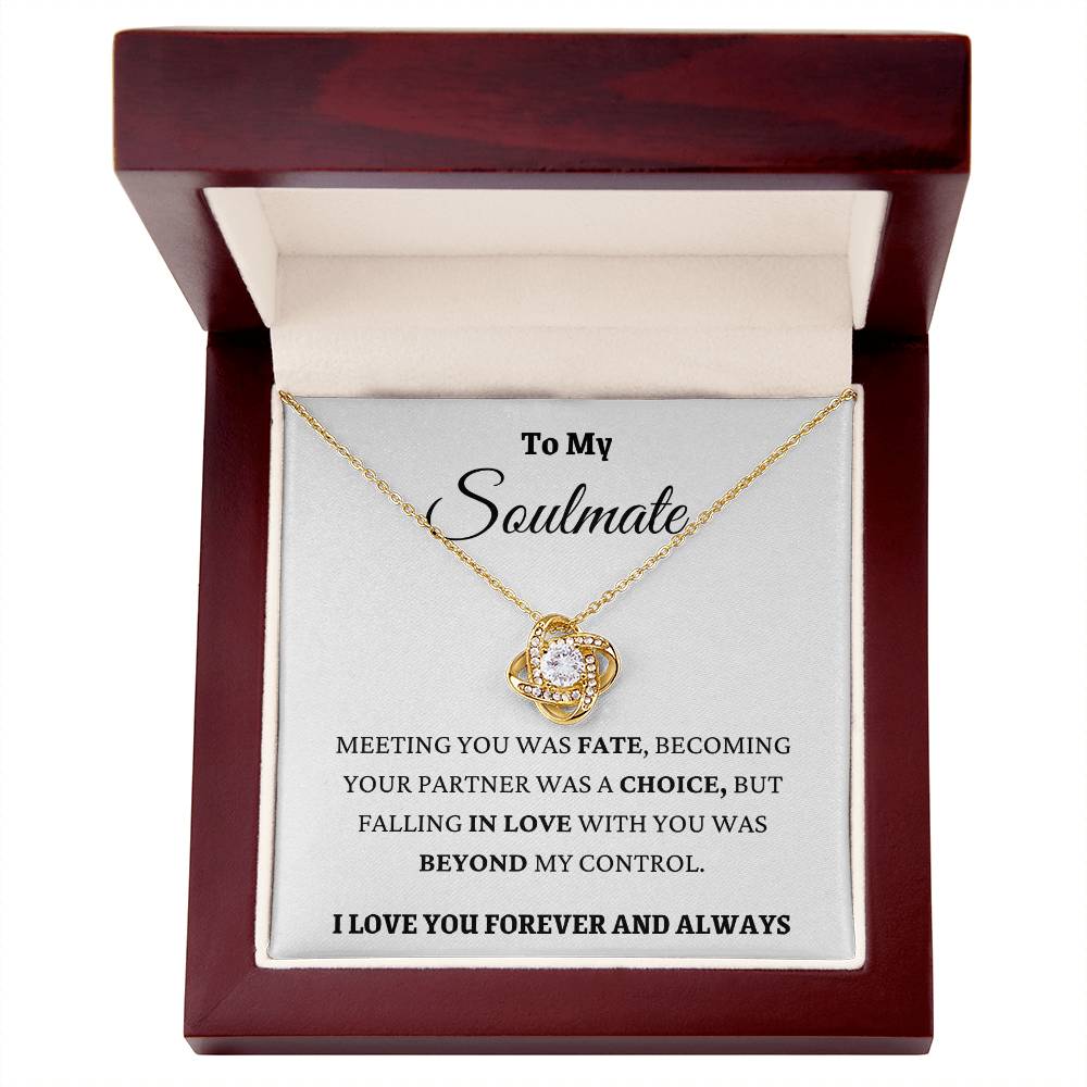 Falling In Love With You Was Beyond My Control Saulmate Love Knot Necklace